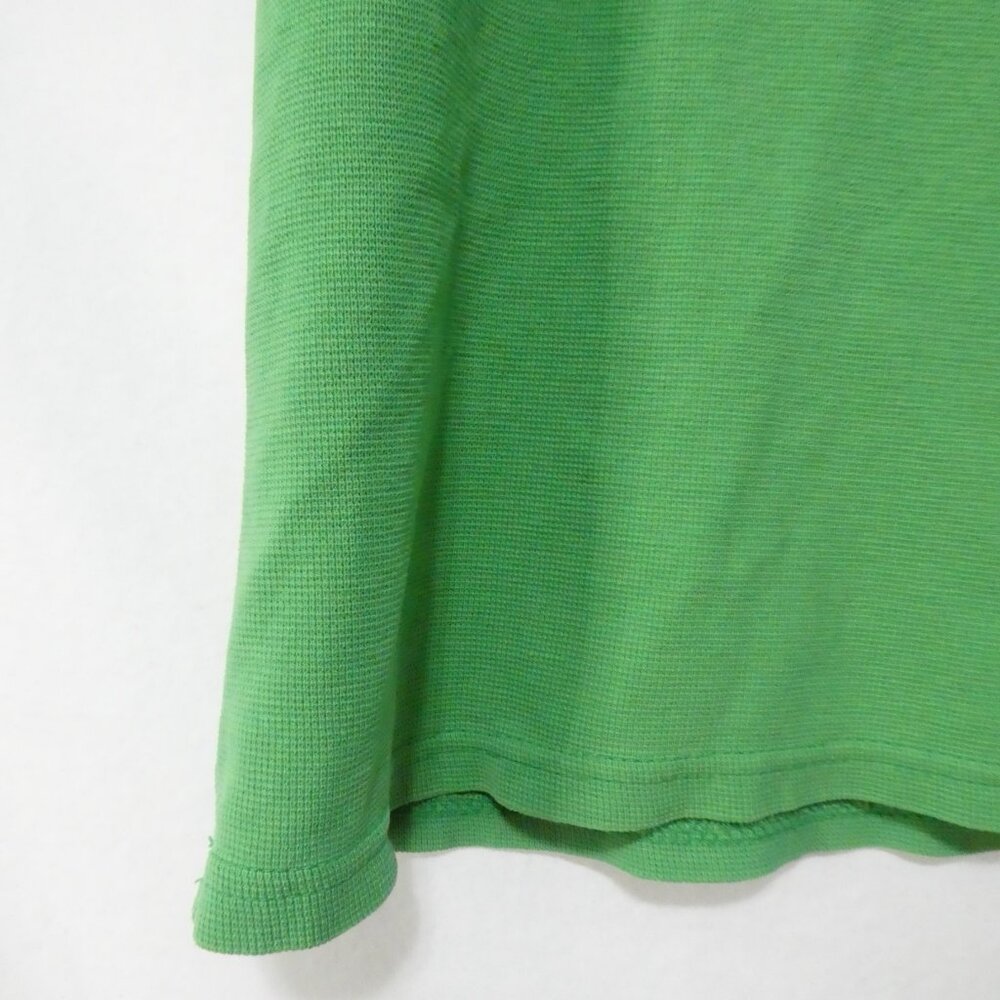 TALBOTS  Bright Green Square Neck Short Sleeve Cotton Tee - P2P 22" - Picture 6 of 13